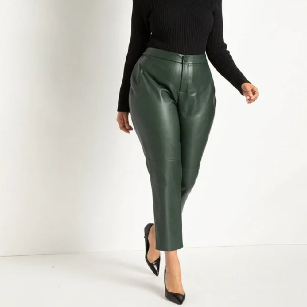 ELOQUII Viola Fit Slim Faux Leather Pant - brand new